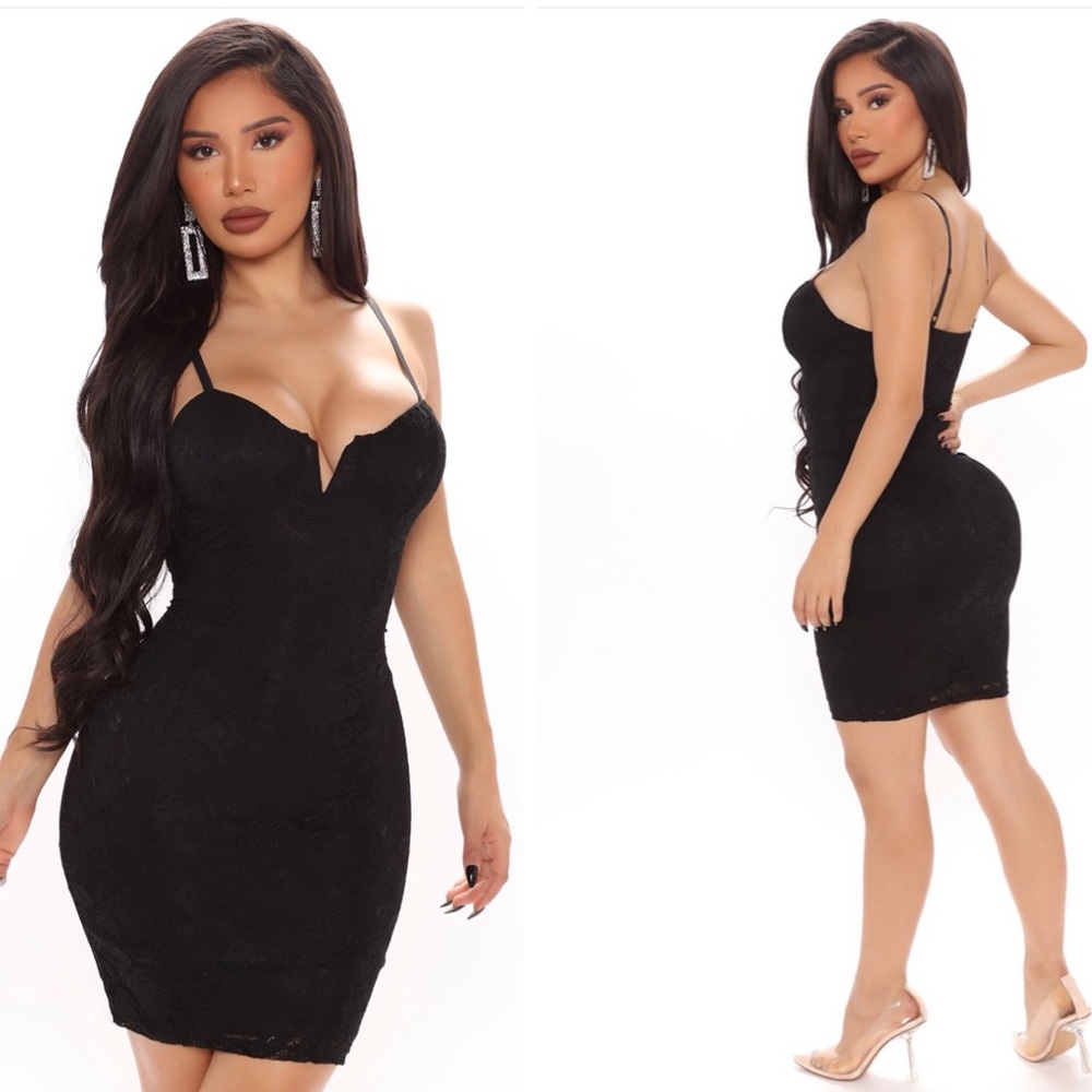 Black lace dress